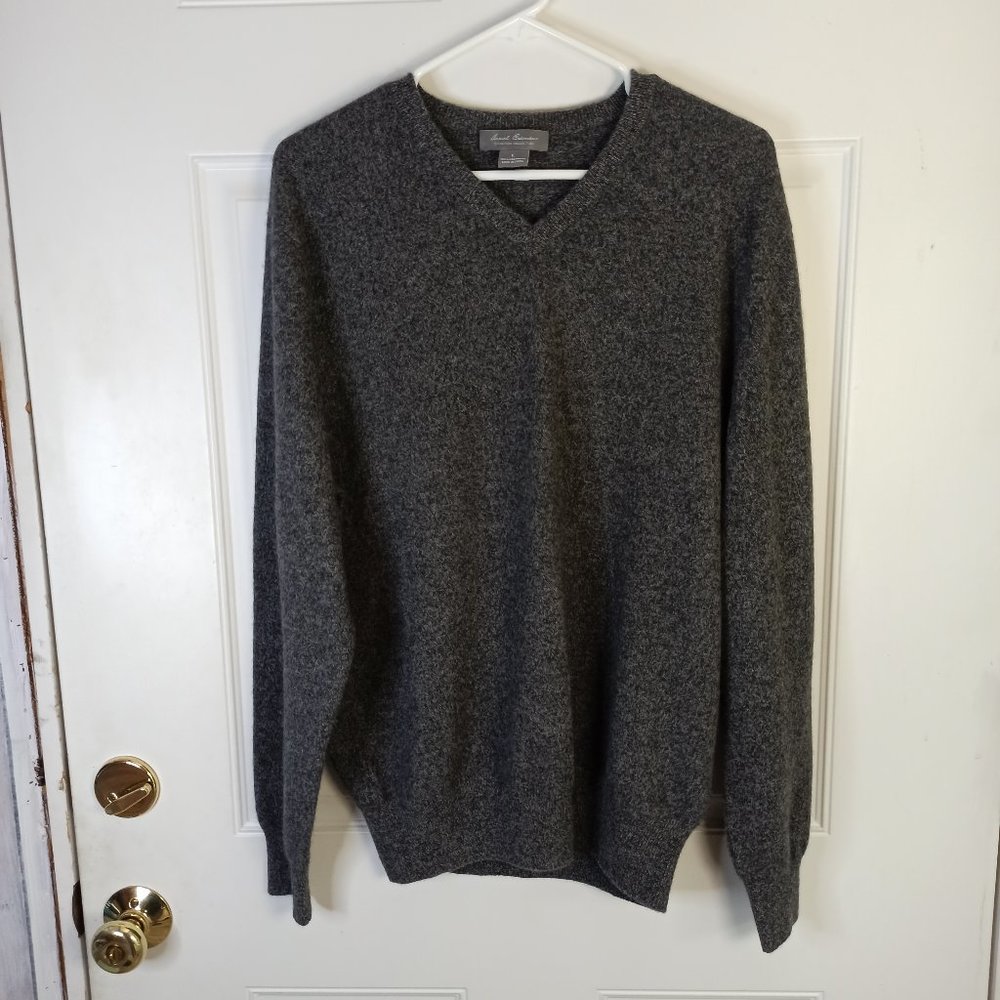 Daniel Cremieux Black V-Neck Cashmere Sweater Large